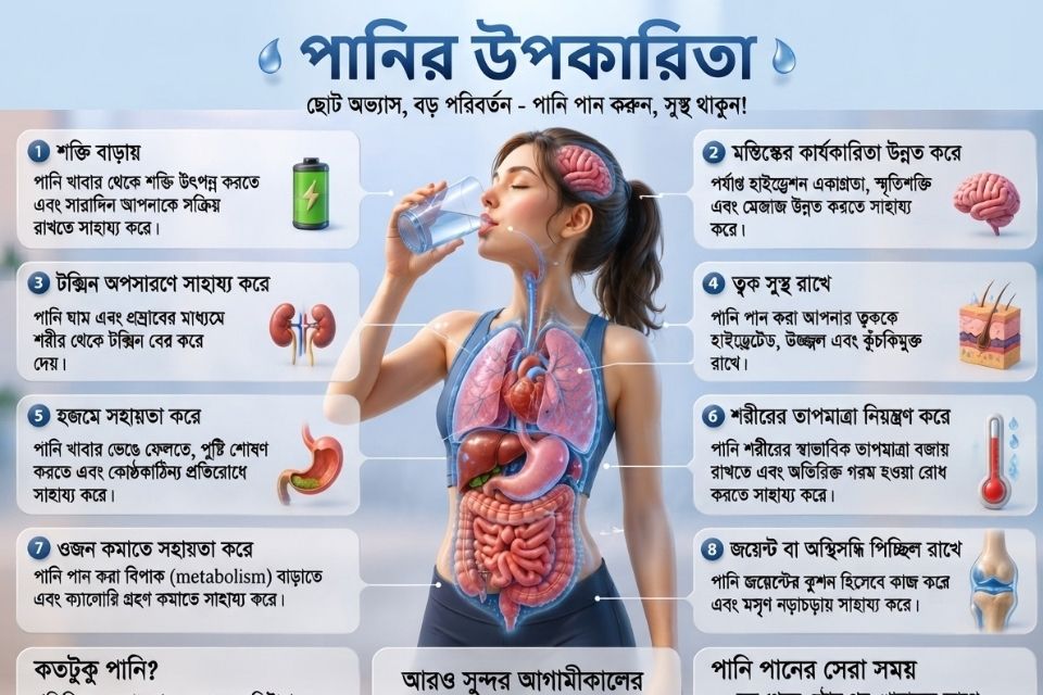 ত্বক আর্দ্রতা বজায় রাখতে পানি কার্যকর